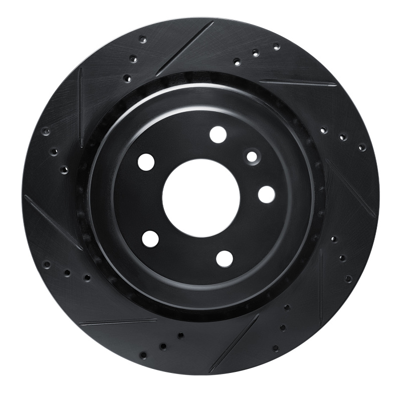 Chevrolet Corvette Brake Rotor (1) - Rear Left - R1 Concepts - Drilled & Slotted - Black - `14-`19